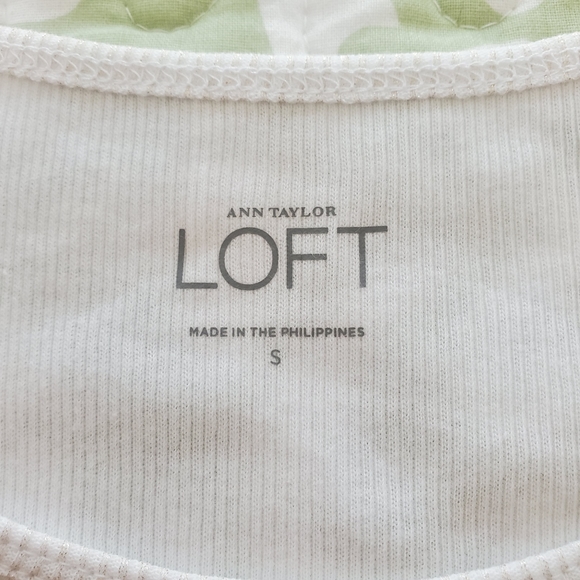 LOFT NWT SOFT GOLD SHIMMER WHITE TANK TOP - Picture 5 of 6